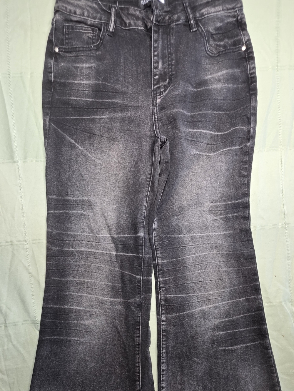 NWT Fashion Nova Been The One Stretch Flare Jeans - Black Wash - Size 9
